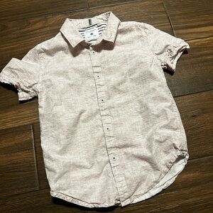 Denim & Flower Boys Shirt Button‎ Down Short Sleeve Light Pink Red 7
